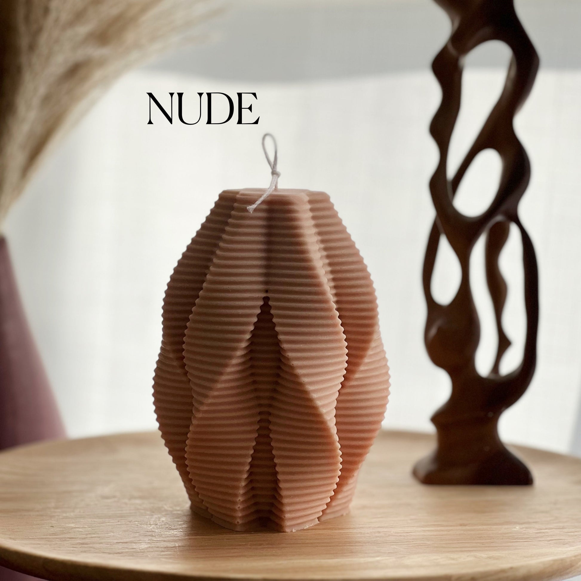 Large Ribbed Swirl Candle
