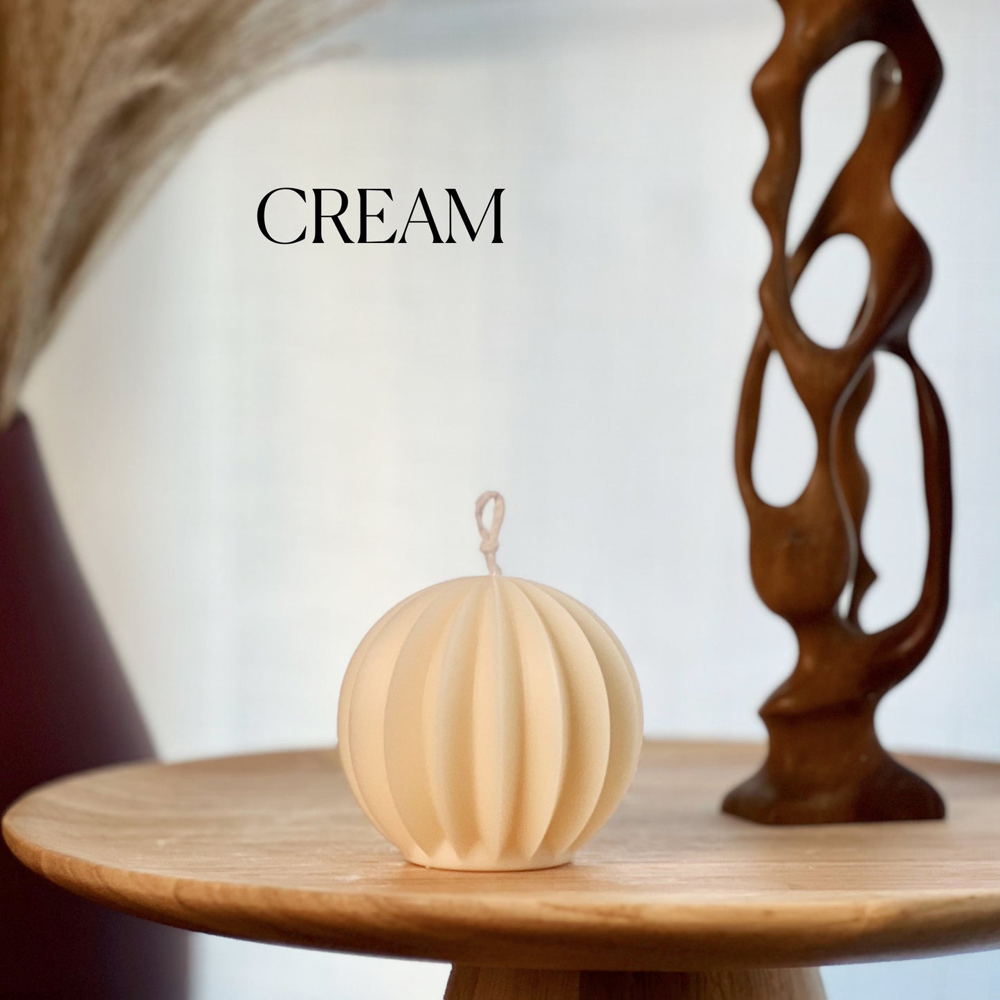 Scalloped Ball Candle | Soy Wax Candle | Ball Candle | Aesthetic Home Decor | Unique Gift | Cute Candle | Wedding Favor | Unscented Candles