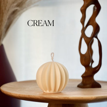 Scalloped Ball Candle | Soy Wax Candle | Ball Candle | Aesthetic Home Decor | Unique Gift | Cute Candle | Wedding Favor | Unscented Candles