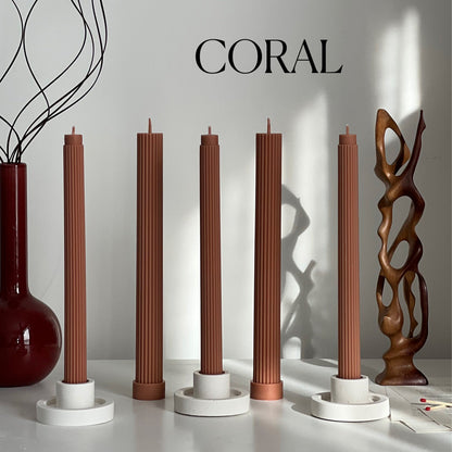 Bulk Ribbed Taper Candles