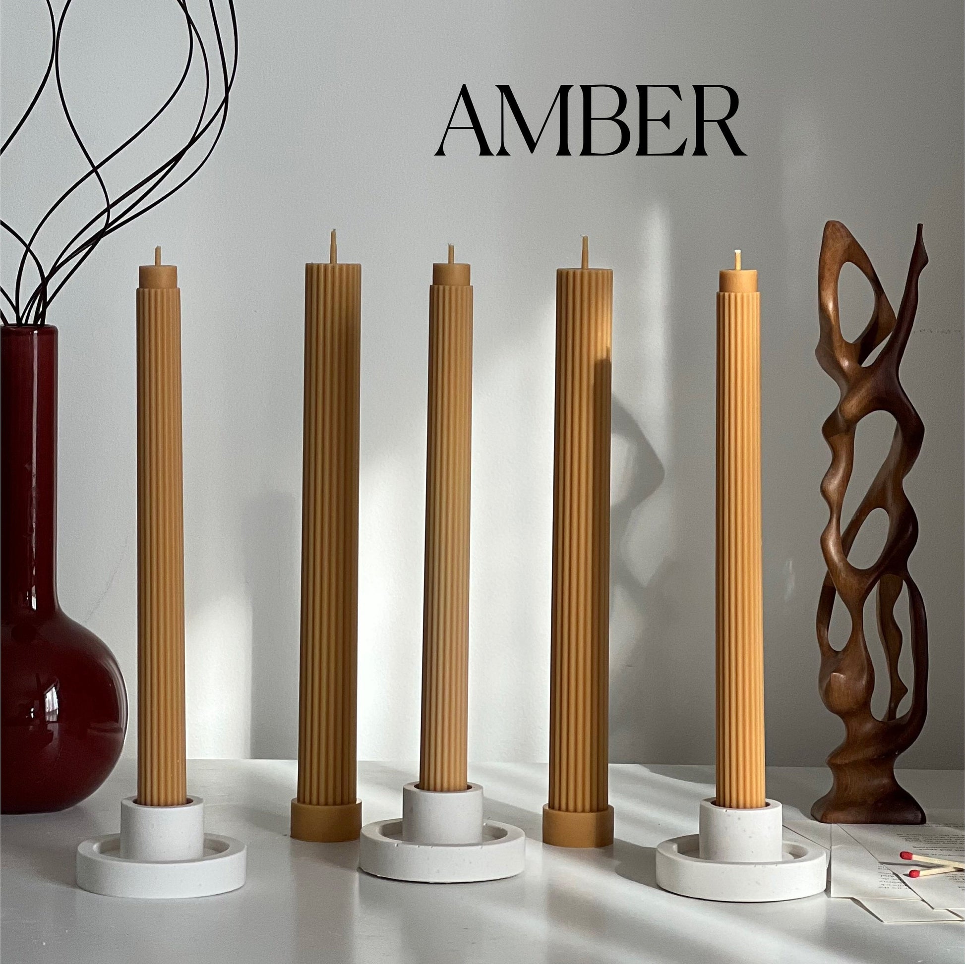 Ribbed Taper Candle
