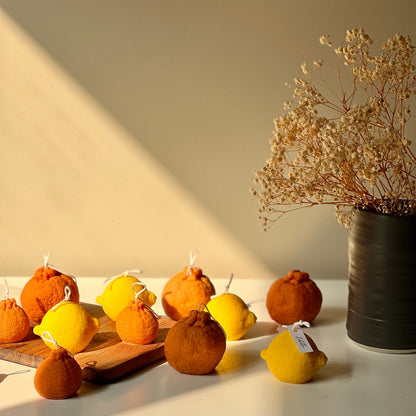 Orange Shaped Candle Set