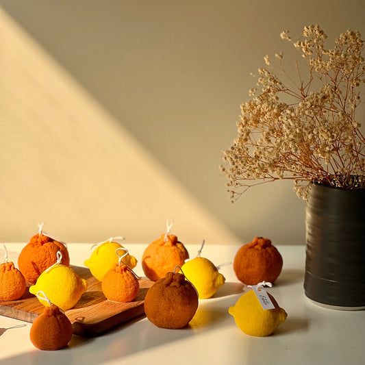 Orange Shaped Candle Set