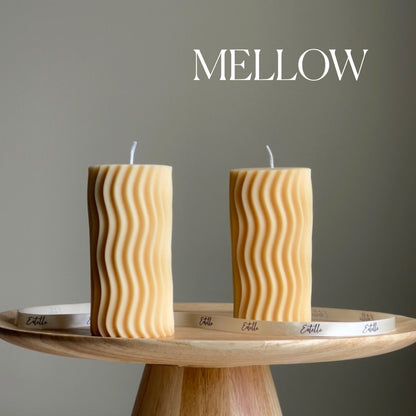 Ribbed Wave Pillar Candle