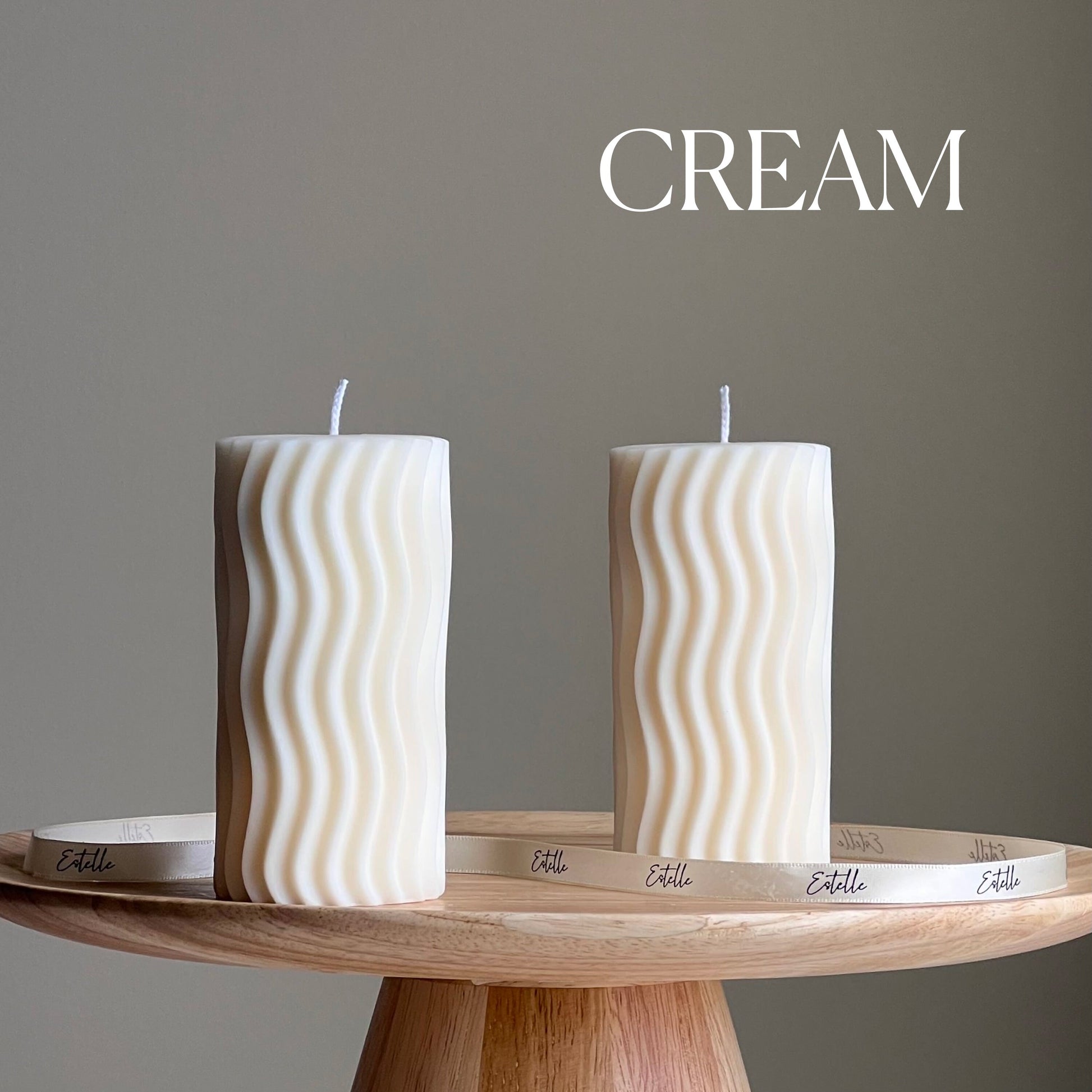 Ribbed Wave Pillar Candle