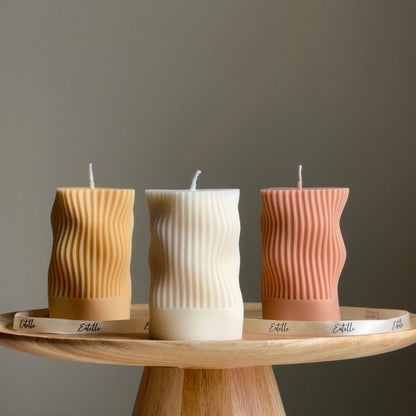 Ribbed Wave Irregular Column Candle