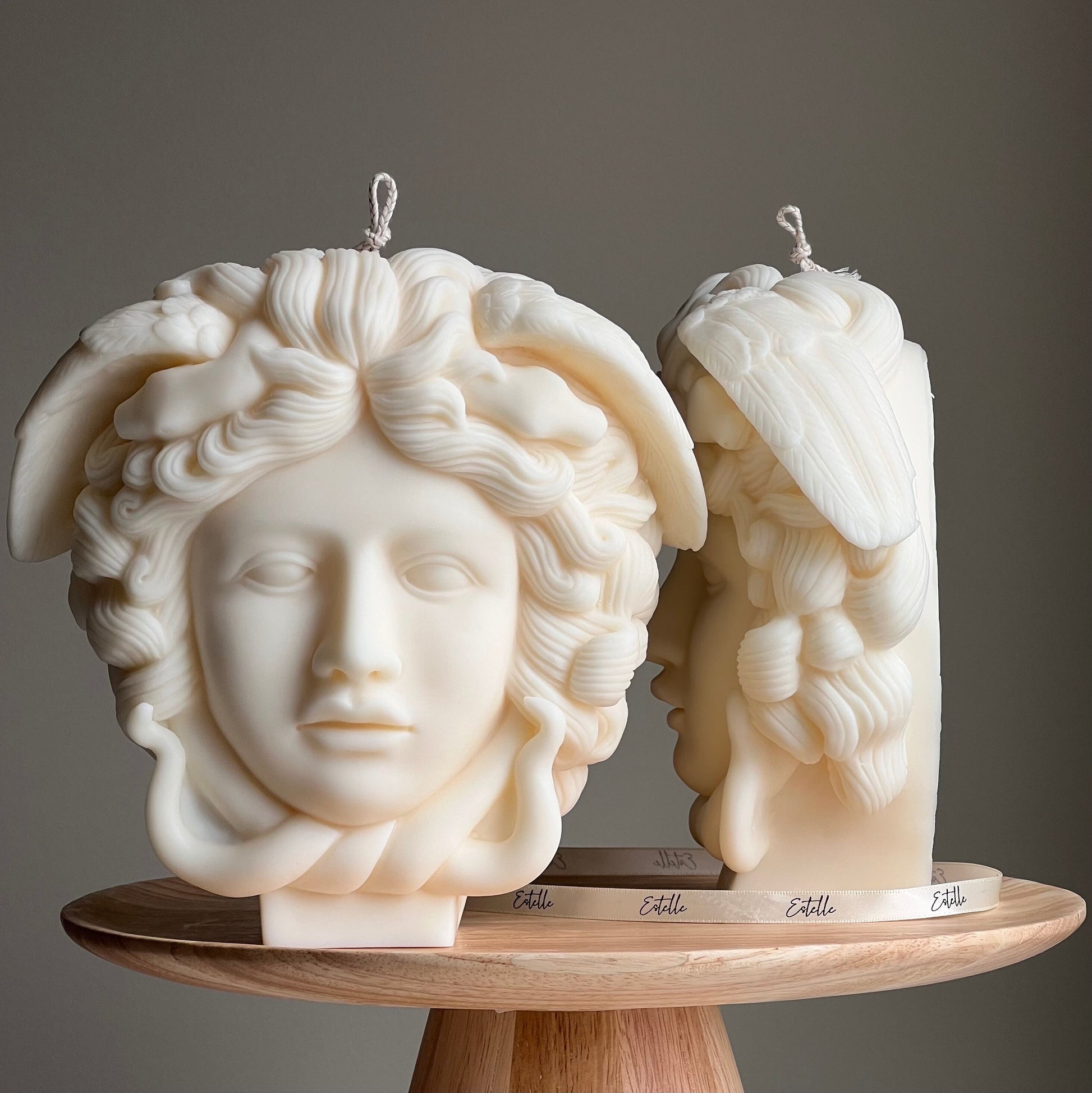 Huge Medusa Candle | Woman Head With Snakes Candle | Sculptural Pillar Soy Wax Candle | Aesthetic Decoration | Statue Candle | Unique Candle