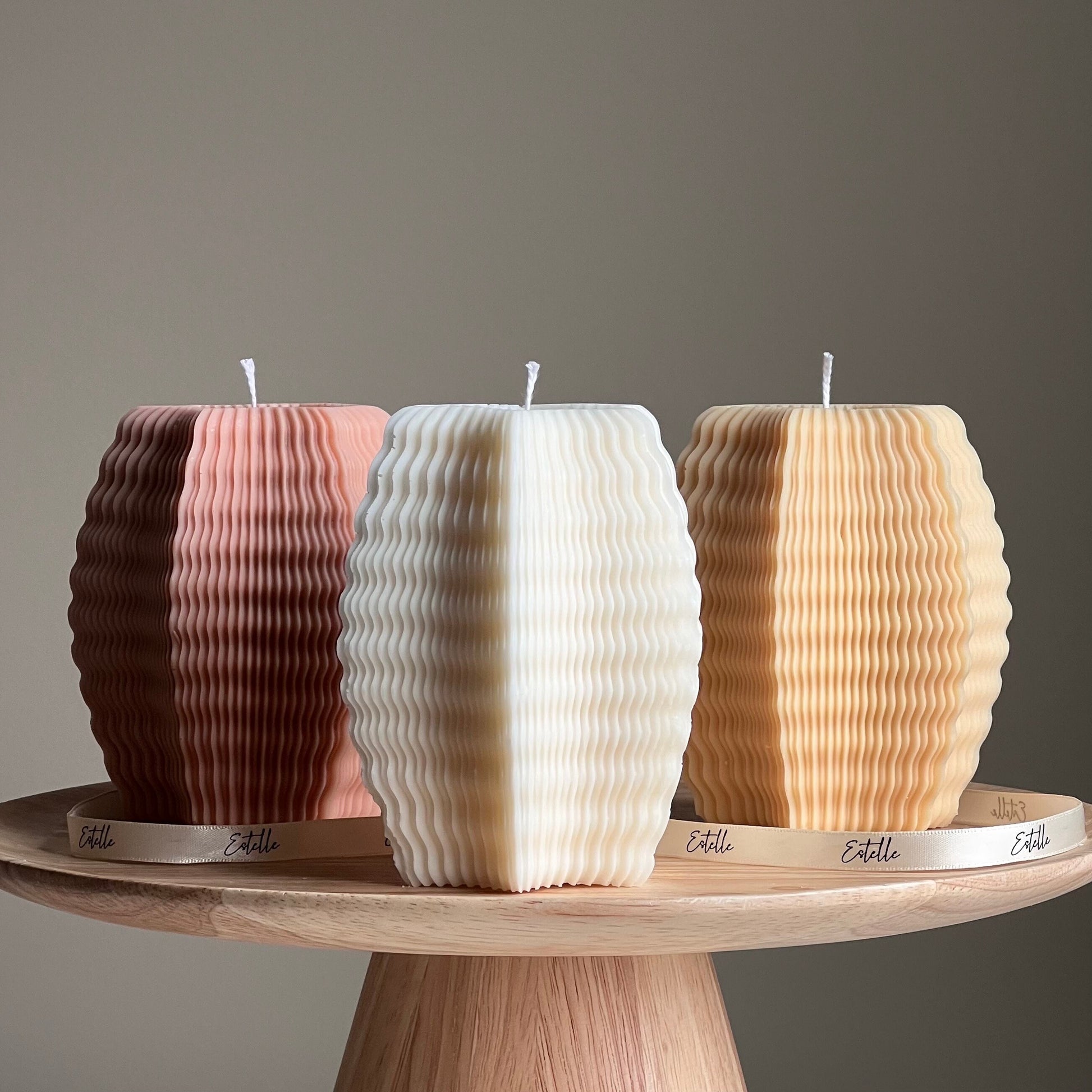 Ribbed Hexagon Candle