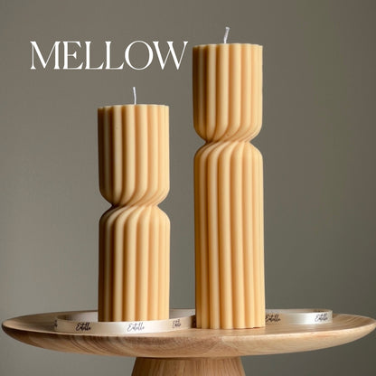 Ribbed Hourglass Pillar Candle