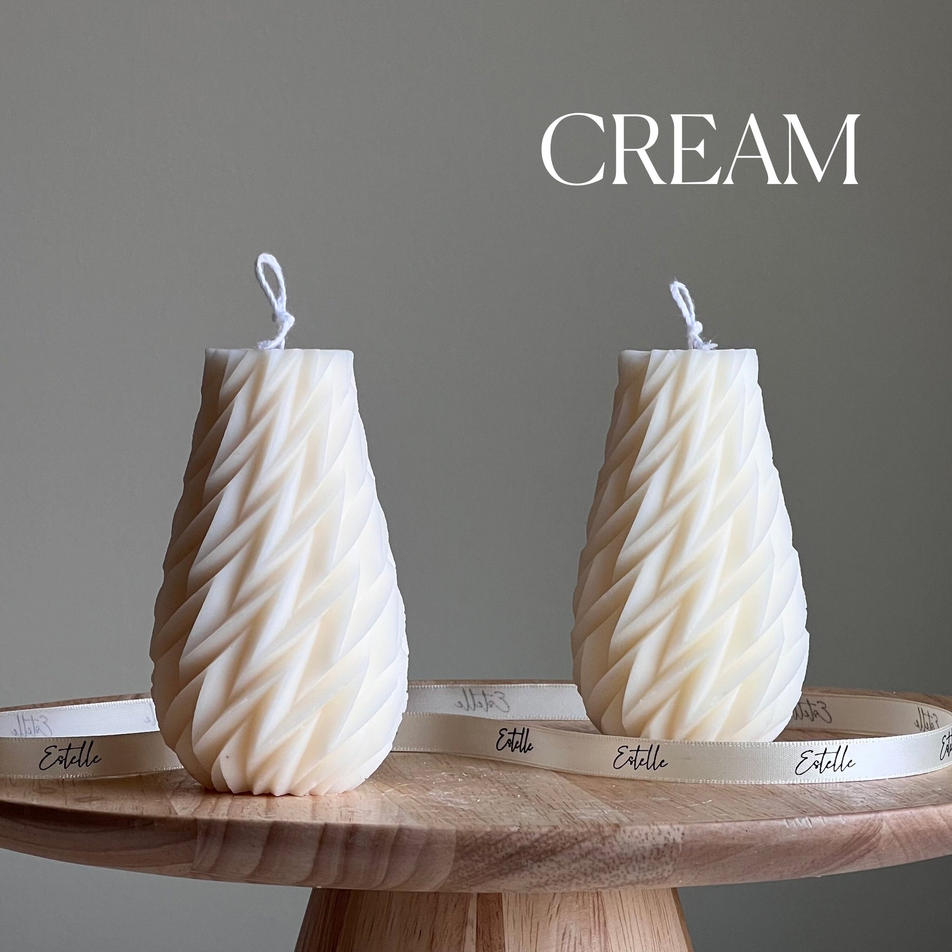 Geometric Wavy Pillar Candle