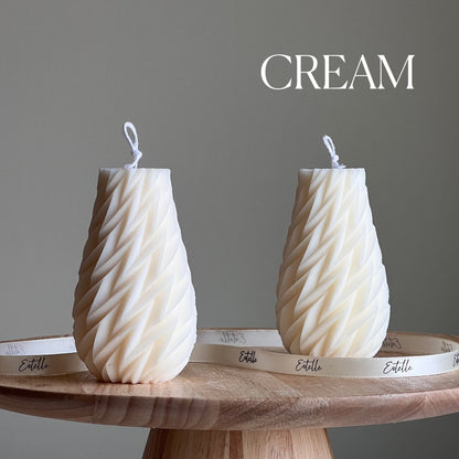 Geometric Wavy Pillar Candle