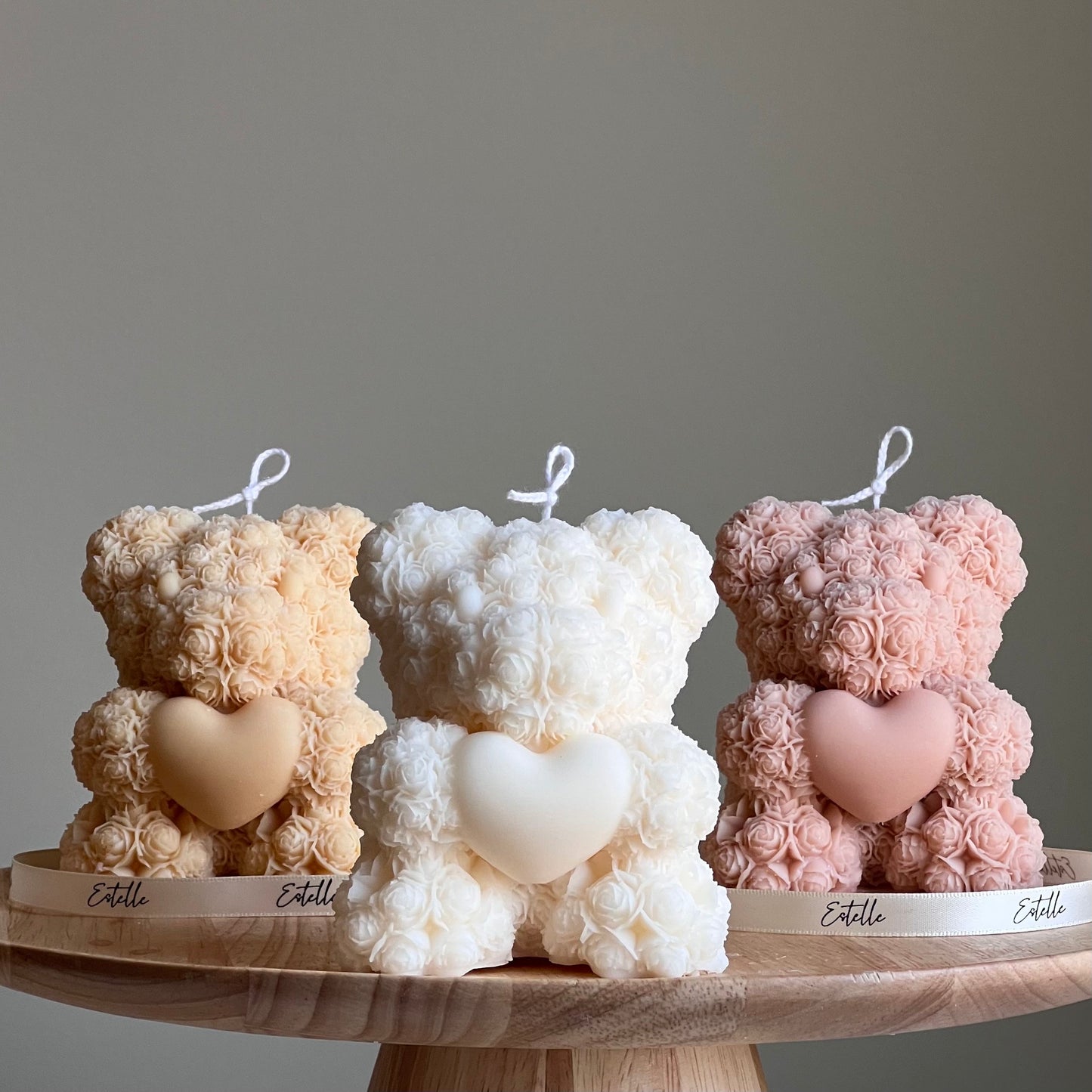 Teddy With Heart Candle