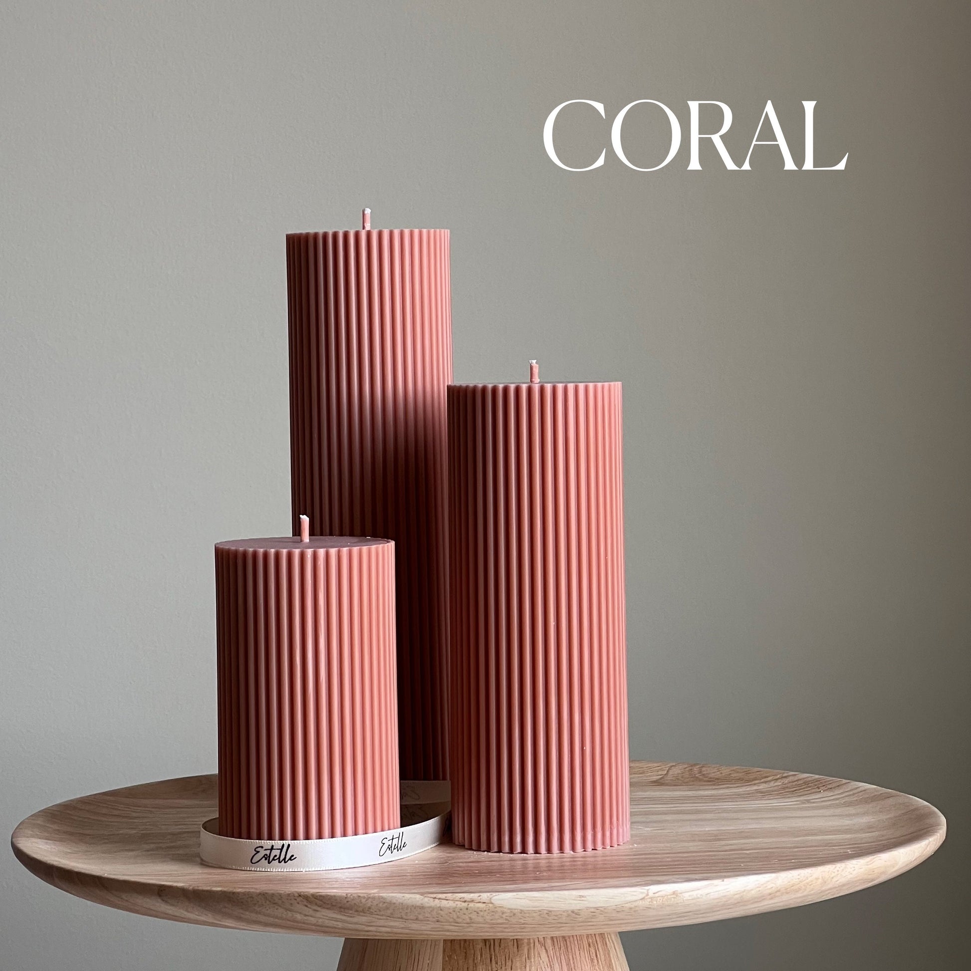 Ribbed Pillar Candle
