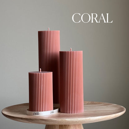 Ribbed Pillar Candle