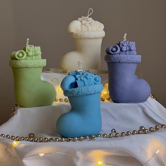 Large Christmas Sock Candle
