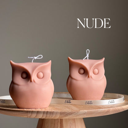 Sculptural Owl Candle | Vegan Soy Wax, Autumn Home Decor