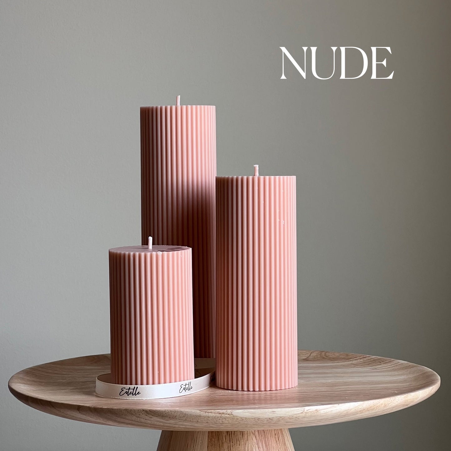 Ribbed Pillar Candle