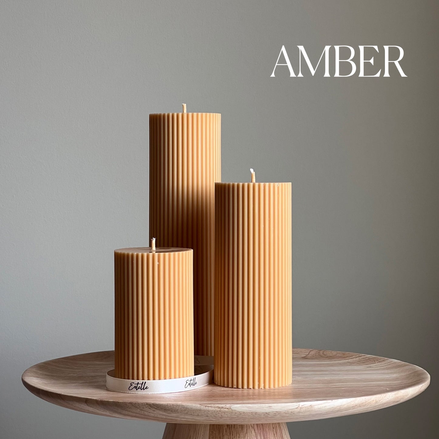 Ribbed Pillar Candle