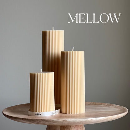 Ribbed Pillar Candle