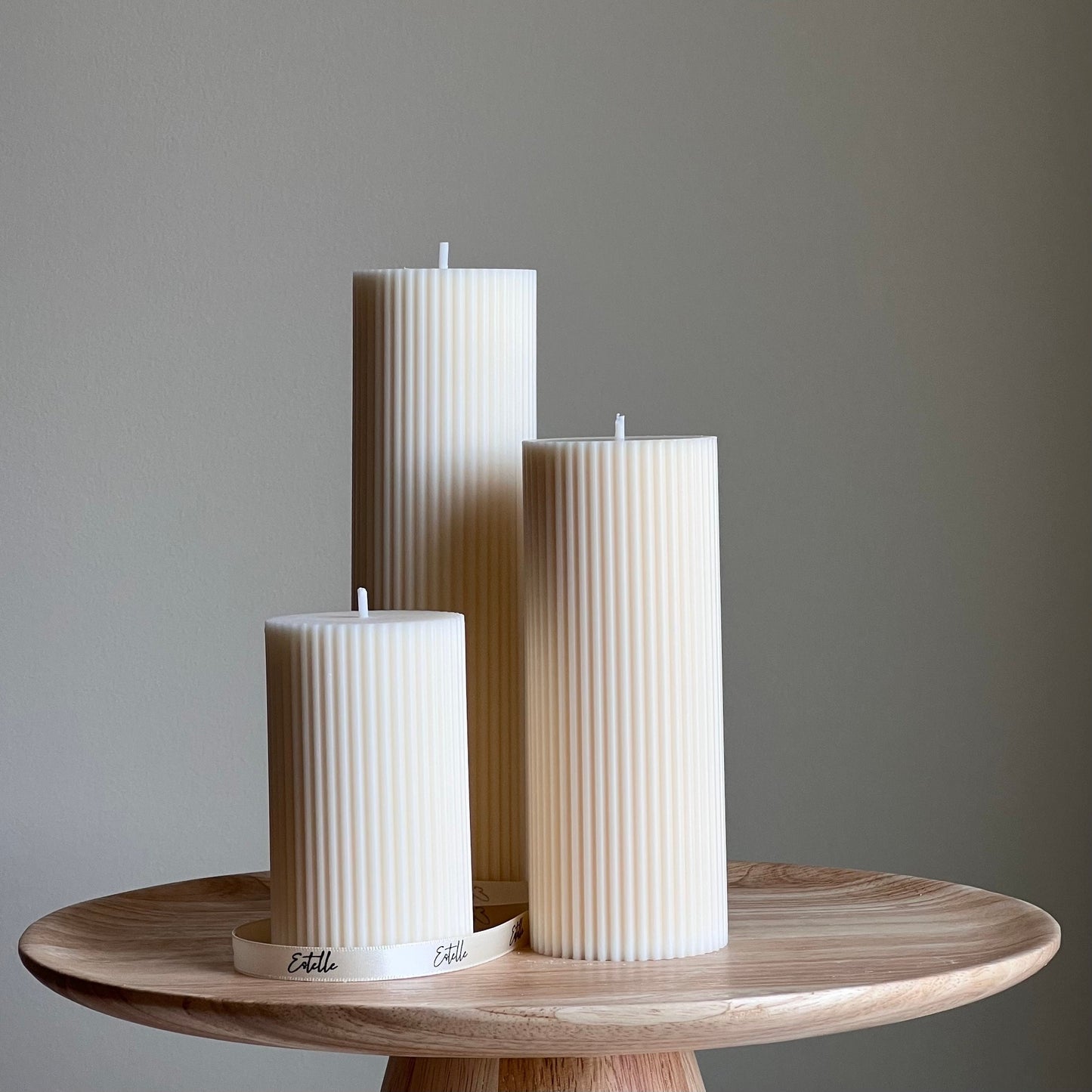 Ribbed Pillar Candle