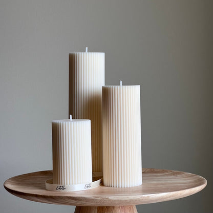 Ribbed Pillar Candle