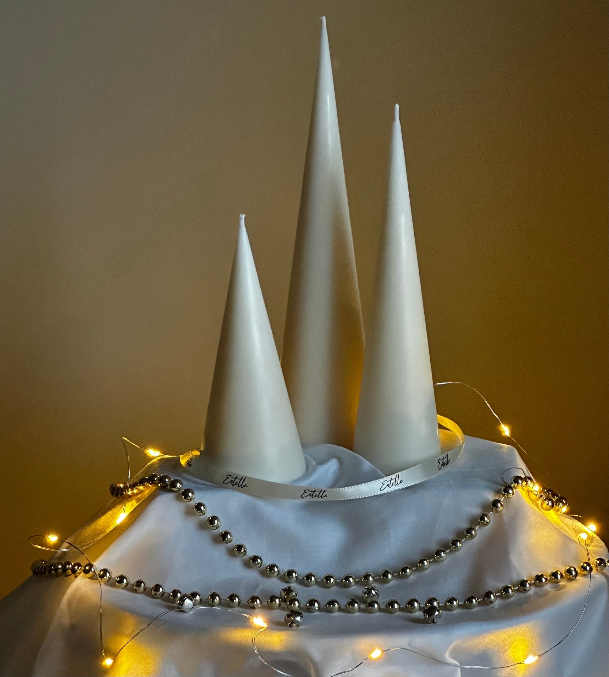 Minimalist Christmas Cone Candle Set