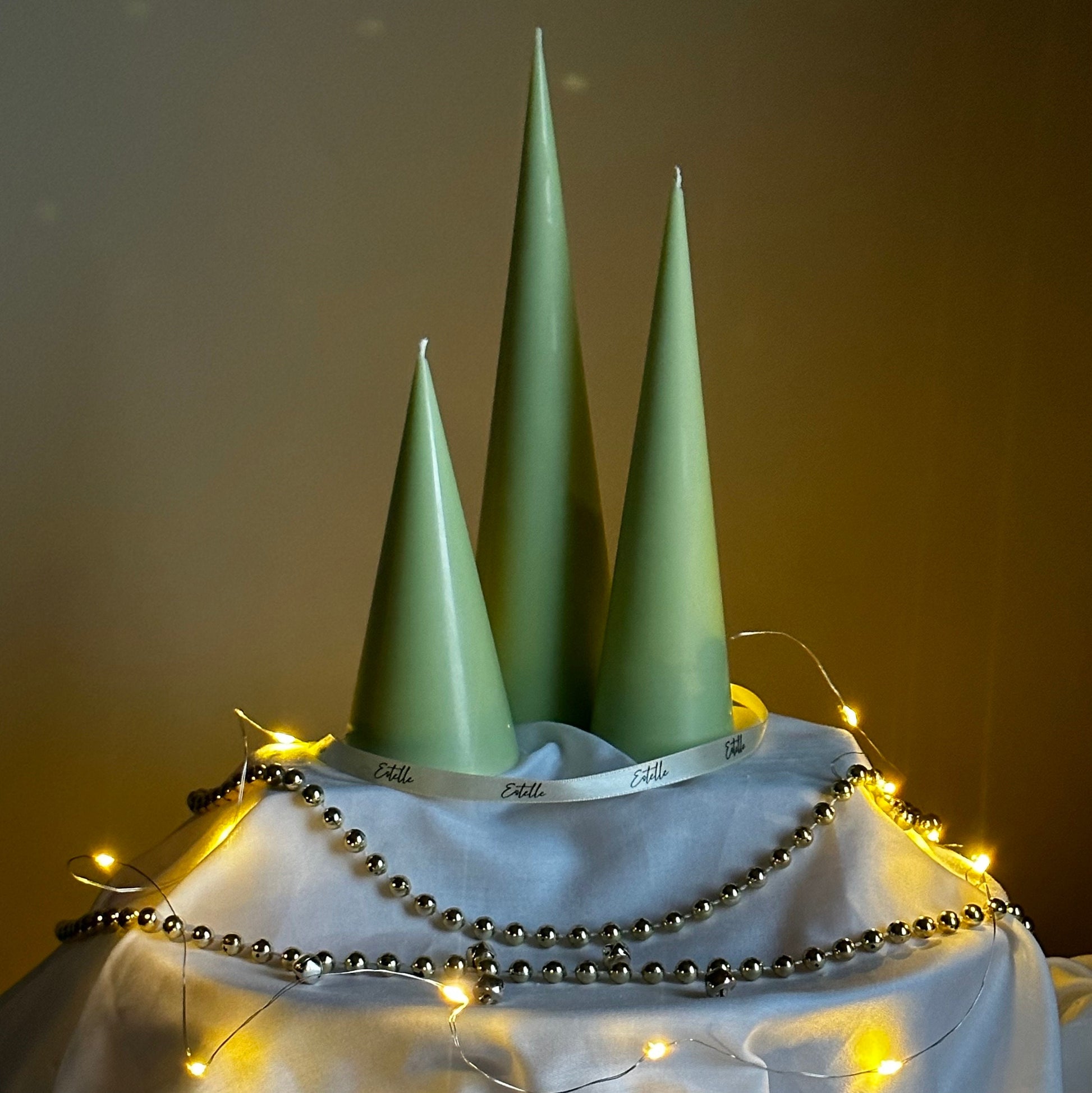 Minimalist Christmas Cone Candle Set