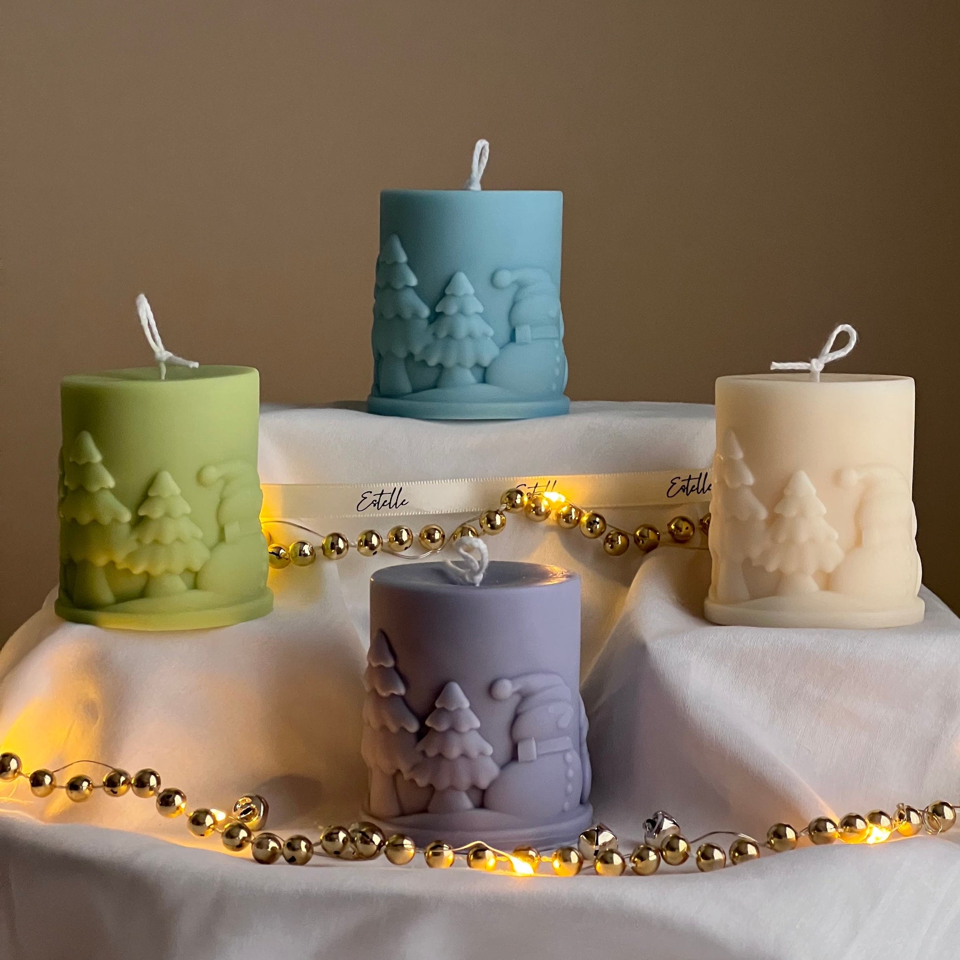 Snowman Pillar Candle