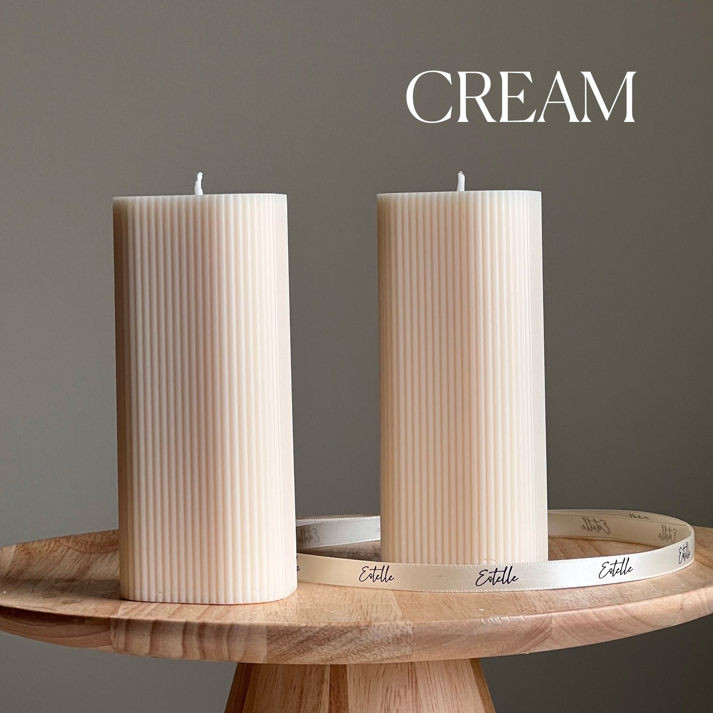 Ribbed Pillar Soy Wax Candle | Handmade Home Decor