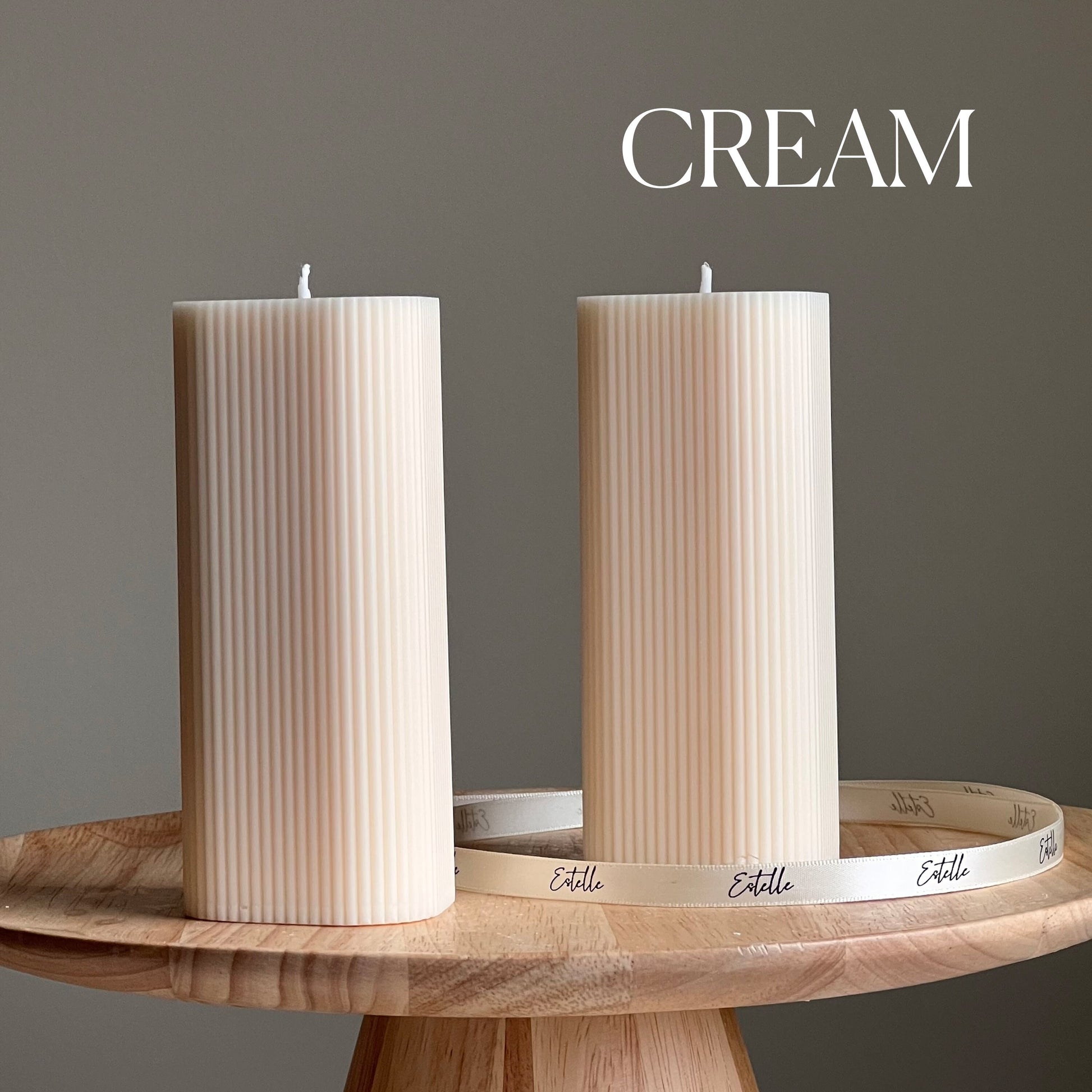 Ribbed Rhomb Pillar Candle