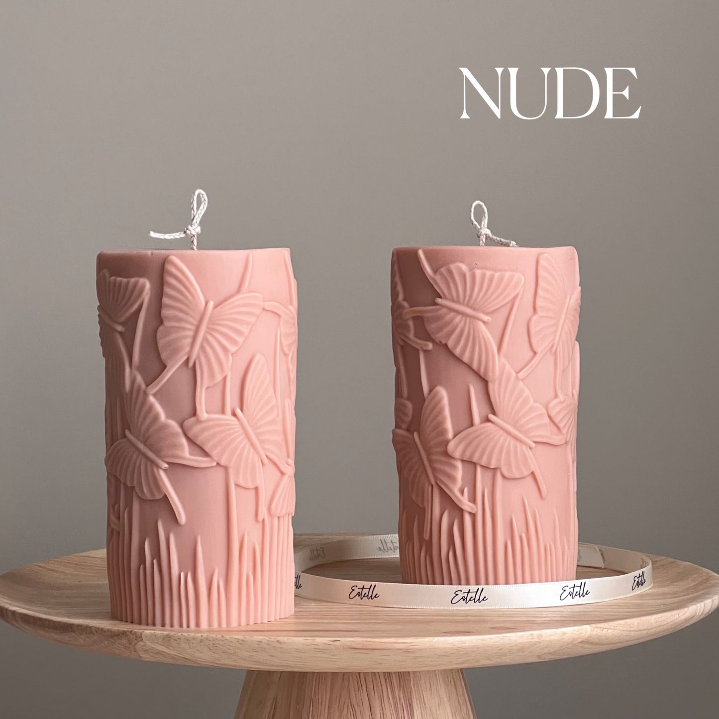 Large Butterfly Pillar Candle