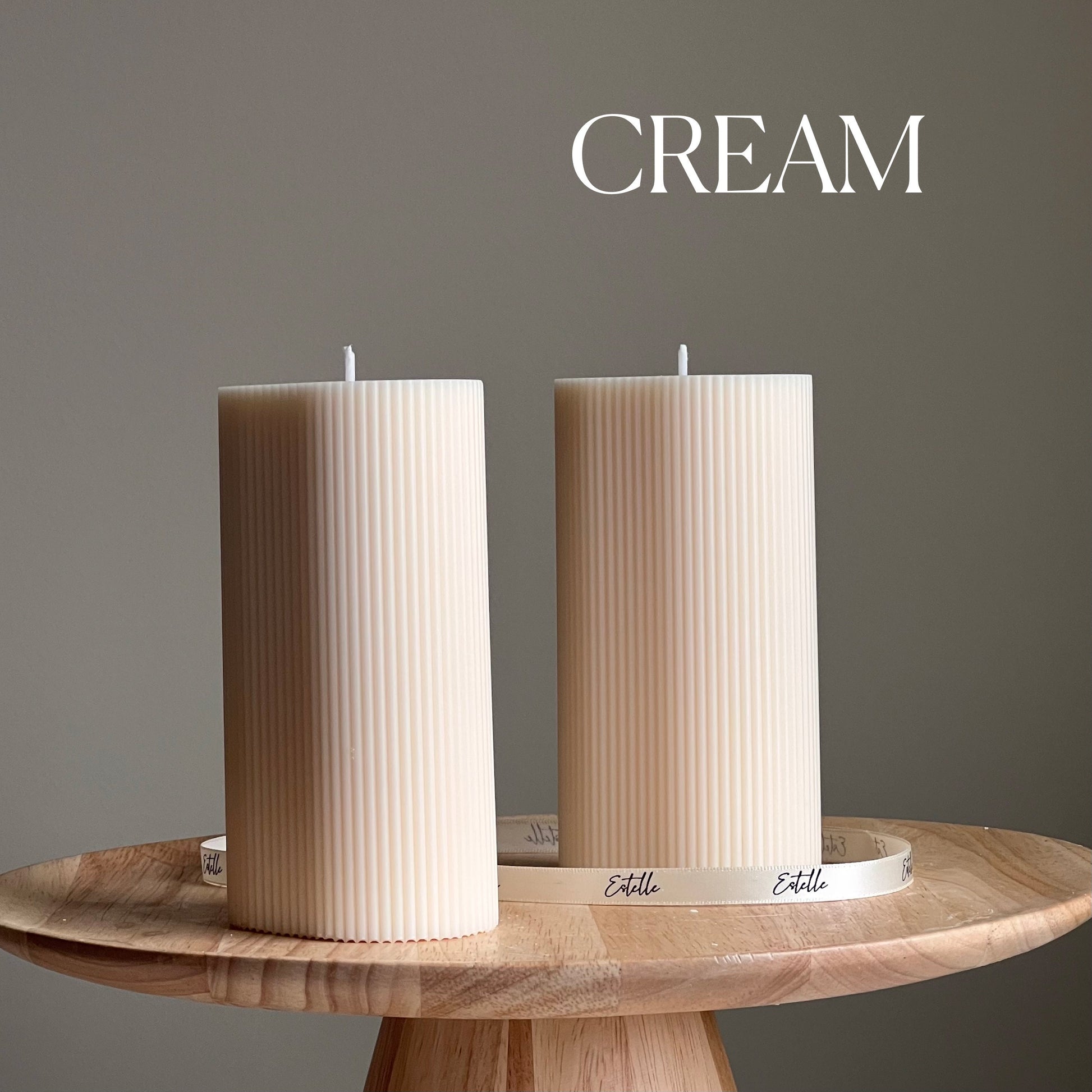 Ribbed Pillar Candle