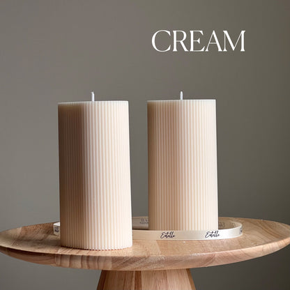 Ribbed Pillar Candle
