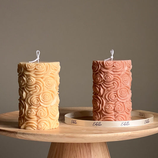 Rose Pillar Candle