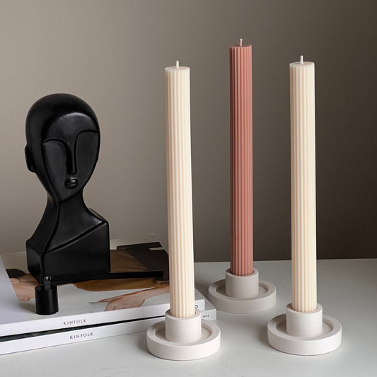 Ribbed Taper Candle