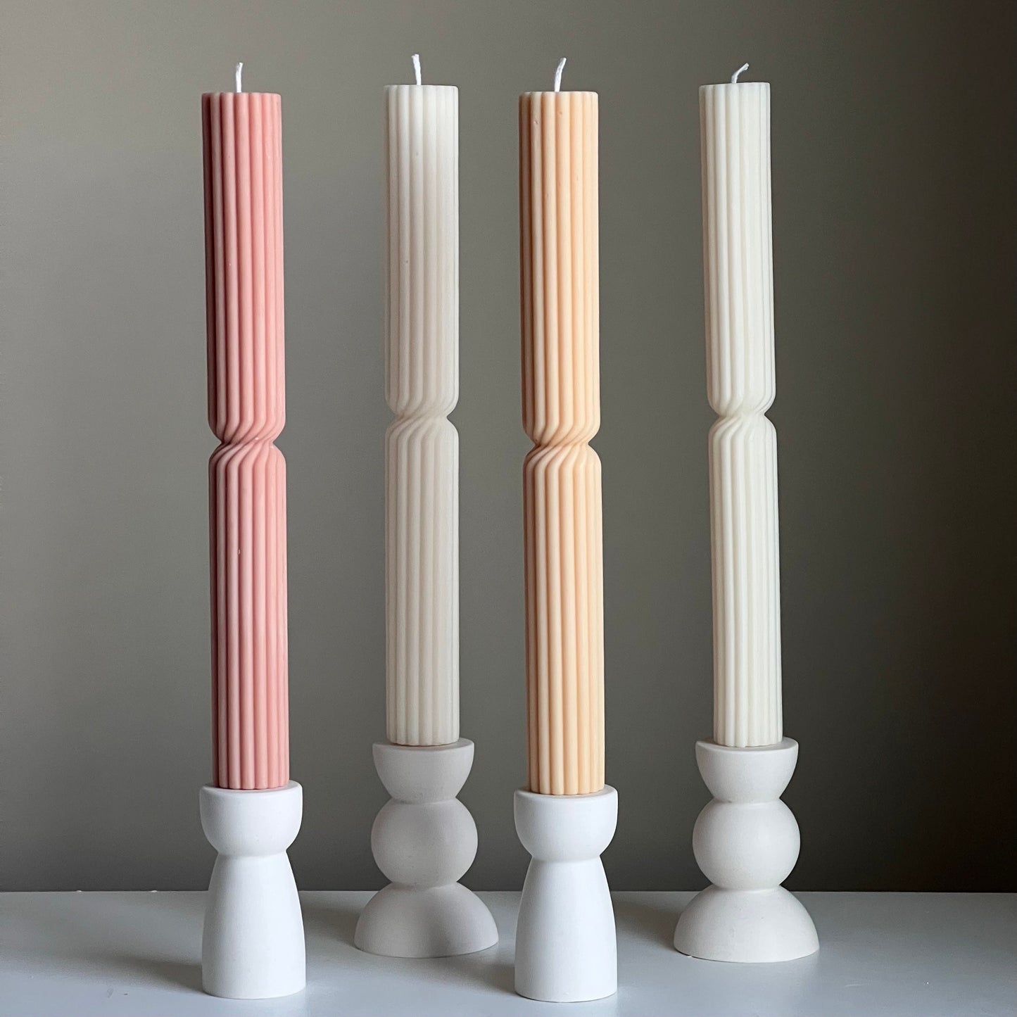 Tall Ribbed Twisted Taper Candle