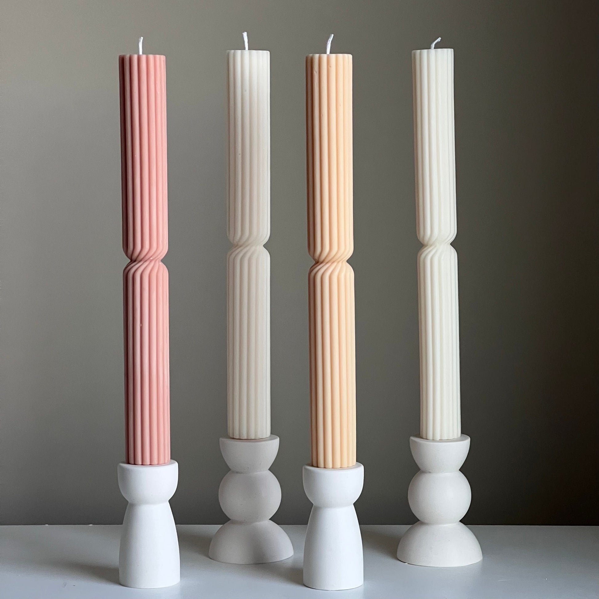 Tall Ribbed Twisted Taper Candle