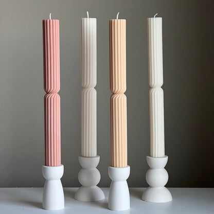 Tall Ribbed Twisted Taper Candle
