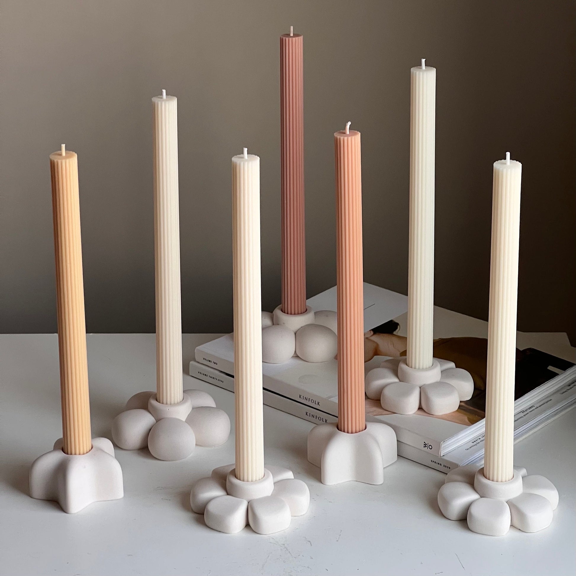 Ribbed Taper Candle