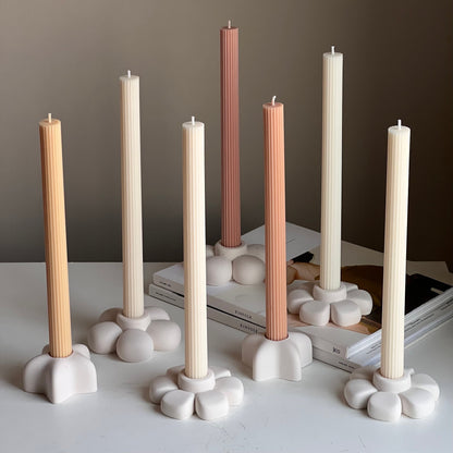 Ribbed Taper Candle