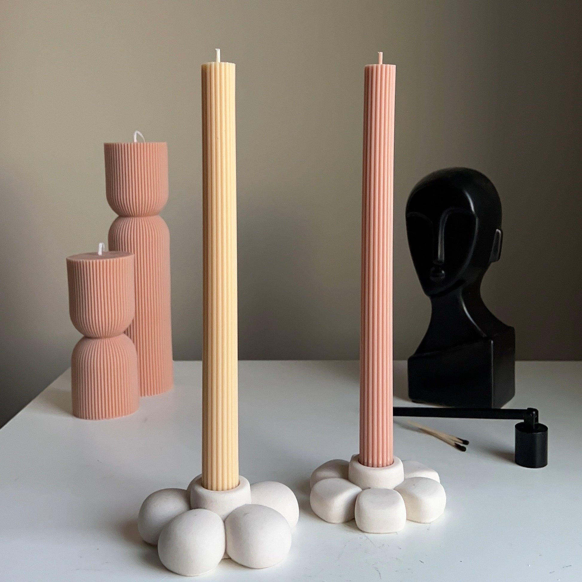 Ribbed Taper Candle