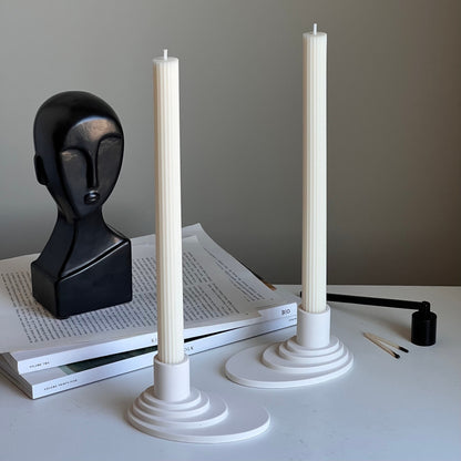 Ribbed Taper Candle