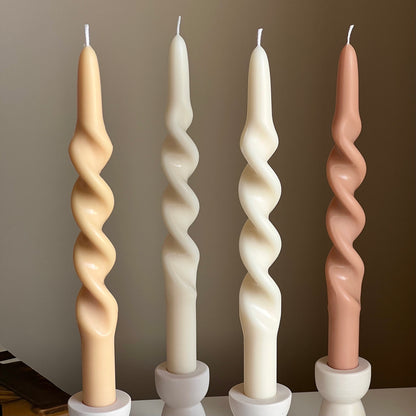 Twisted Tall Taper Candle| Twisted Pillar Candle| Shaped Candle| Twisted Candle| Handmade Decor| Dinner Candle| Pastel Candle|Soy wax candle