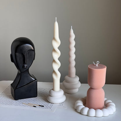 Twisted Tall Taper Candle| Twisted Pillar Candle| Shaped Candle| Twisted Candle| Handmade Decor| Dinner Candle| Pastel Candle|Soy wax candle