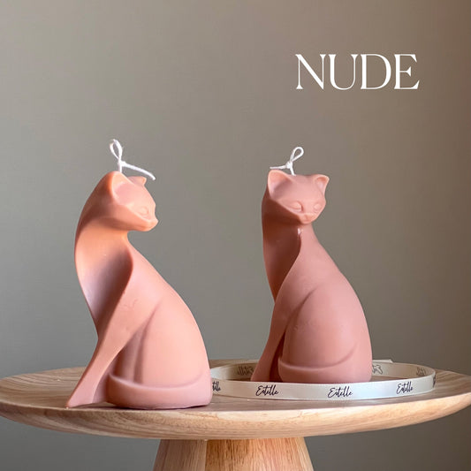 Handmade Soy Cat Candle | Unscented Decorative Pillar