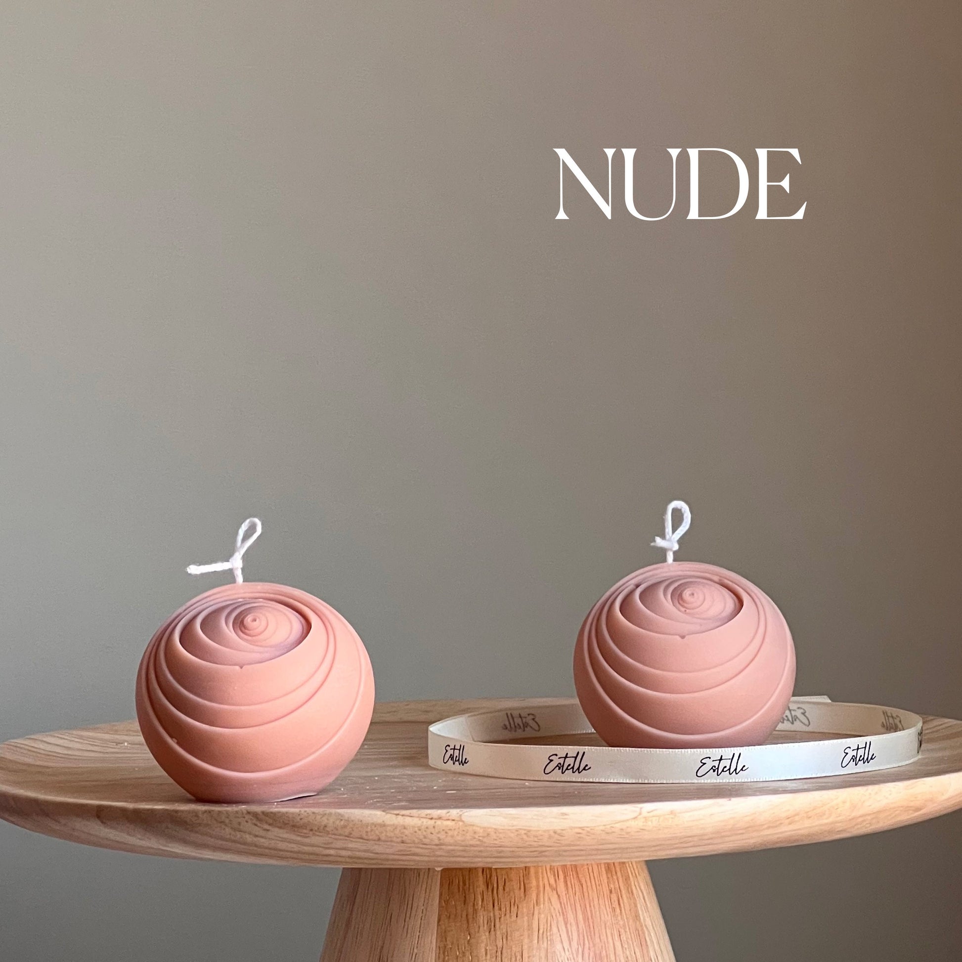 Lined Ball Soy Candle: Sculptural Home Decor