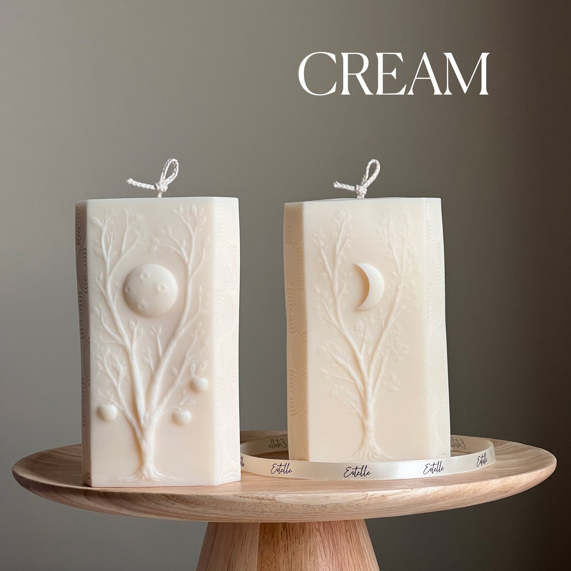 Moon Seasons Triangle Soy Candle | Handmade Pillar Candle