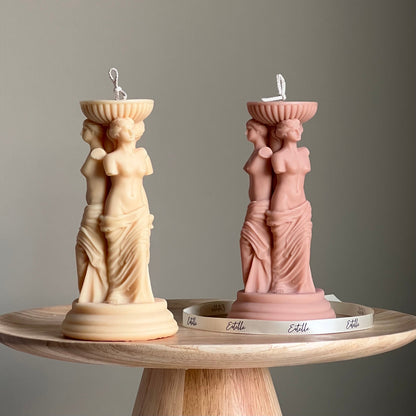 Venus Greek Goddess Column Candle