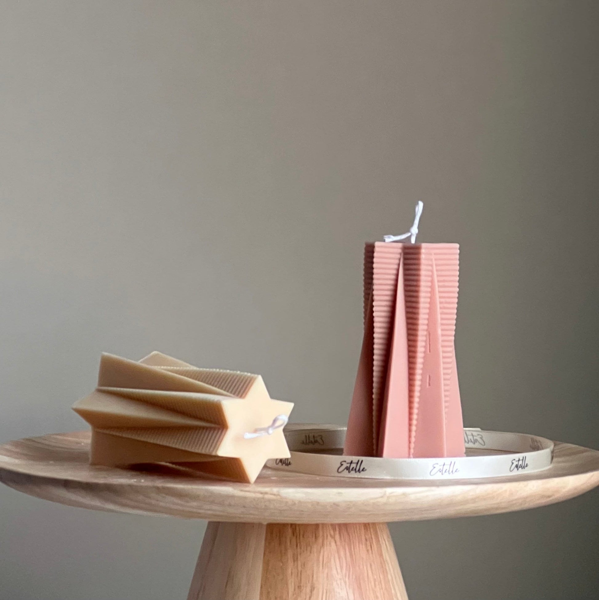 Ribbed Star Pillar Candle