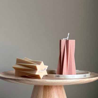 Ribbed Star Pillar Candle